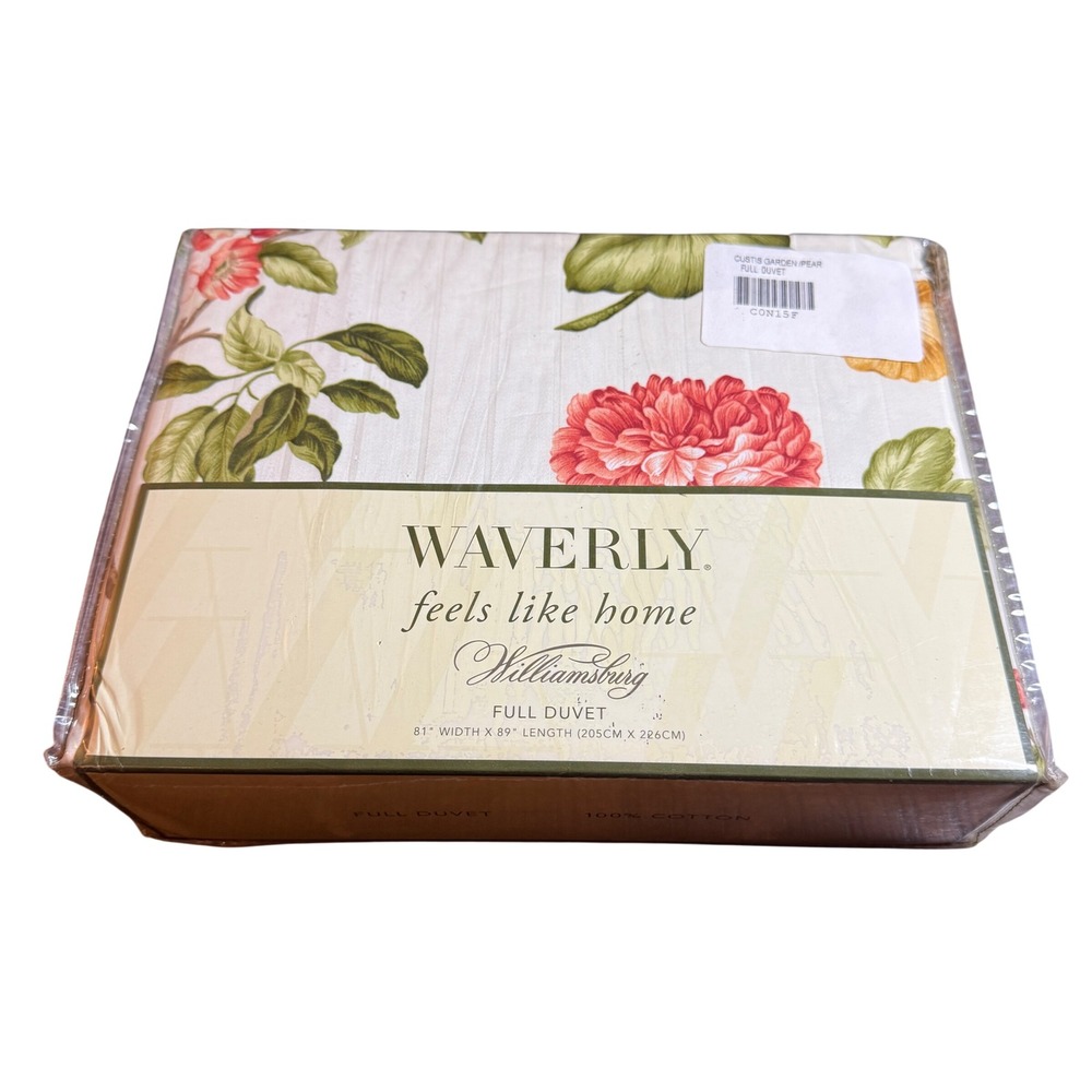 NEW Waverly Feels Like Home Williamsburg Full Duvet Custis Garden Pear Floral